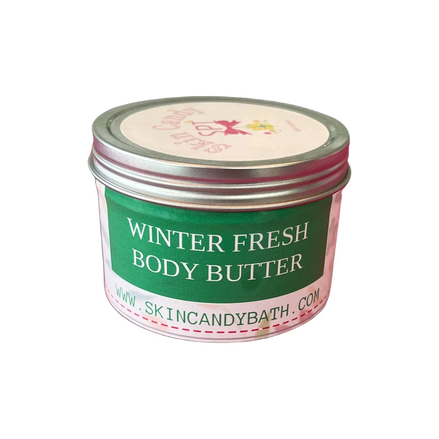 4 oz All Natural Winter Fresh Moisturizing Peppermint Body Butter (Vegan) - Skin Candy Bath & Body